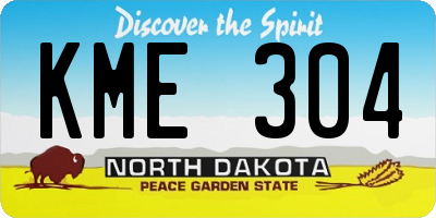 ND license plate KME304