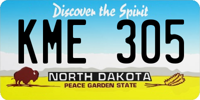 ND license plate KME305