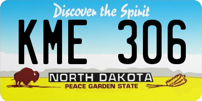 ND license plate KME306