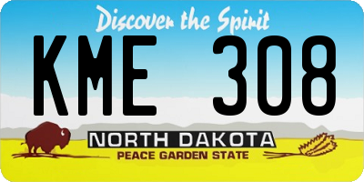 ND license plate KME308