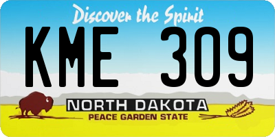 ND license plate KME309