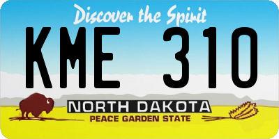 ND license plate KME310