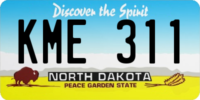 ND license plate KME311