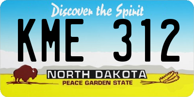 ND license plate KME312