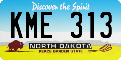 ND license plate KME313
