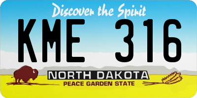 ND license plate KME316