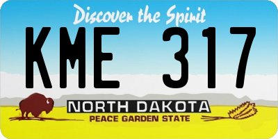 ND license plate KME317