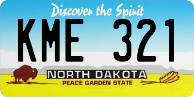 ND license plate KME321