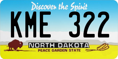ND license plate KME322