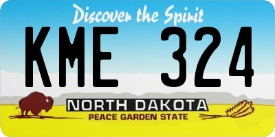 ND license plate KME324