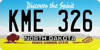 ND license plate KME326
