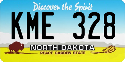 ND license plate KME328