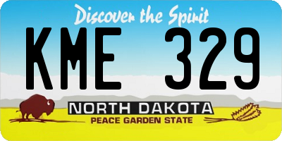 ND license plate KME329
