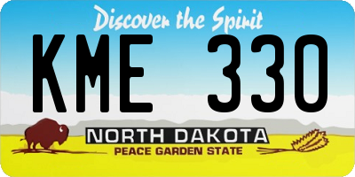 ND license plate KME330
