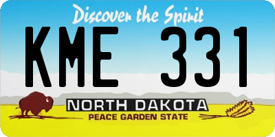 ND license plate KME331