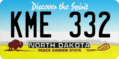 ND license plate KME332
