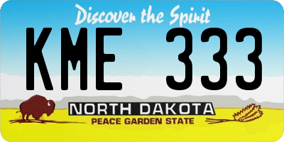 ND license plate KME333