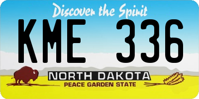 ND license plate KME336