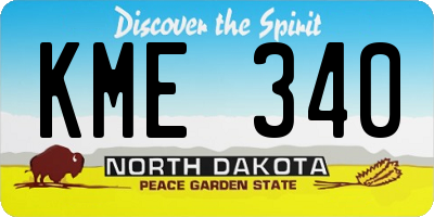 ND license plate KME340