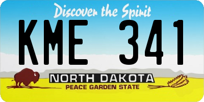 ND license plate KME341