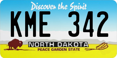 ND license plate KME342