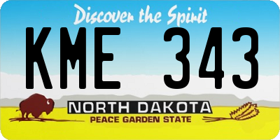 ND license plate KME343