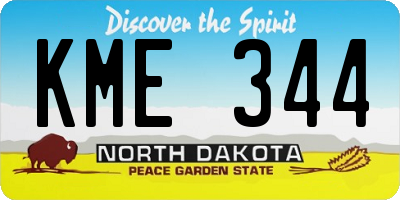 ND license plate KME344