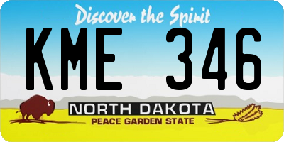 ND license plate KME346