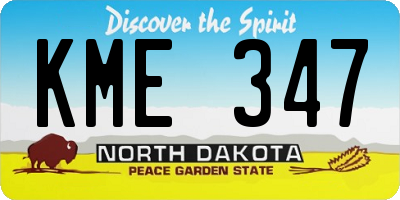 ND license plate KME347