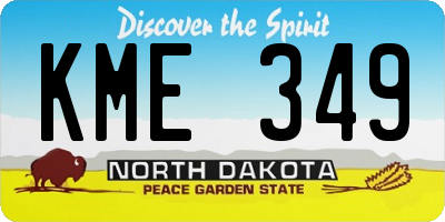 ND license plate KME349