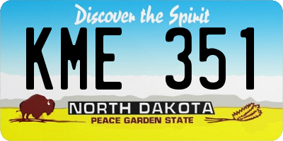 ND license plate KME351