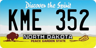 ND license plate KME352