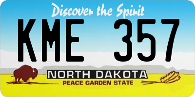 ND license plate KME357