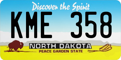 ND license plate KME358