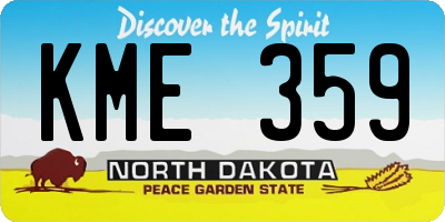 ND license plate KME359