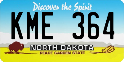 ND license plate KME364
