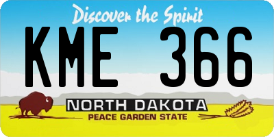 ND license plate KME366