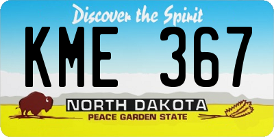 ND license plate KME367