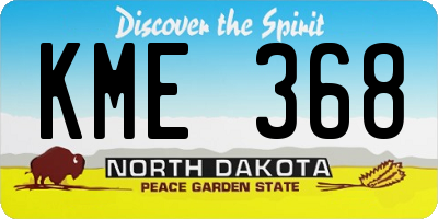 ND license plate KME368