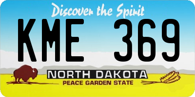 ND license plate KME369