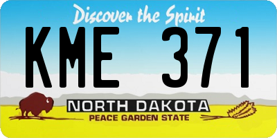 ND license plate KME371