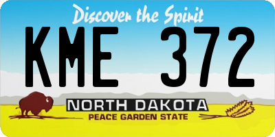 ND license plate KME372