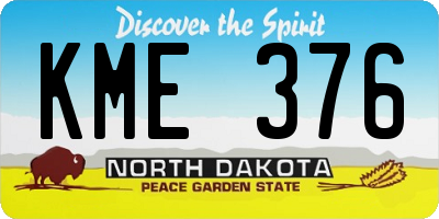 ND license plate KME376