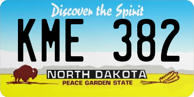 ND license plate KME382