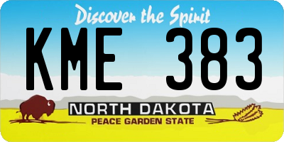 ND license plate KME383