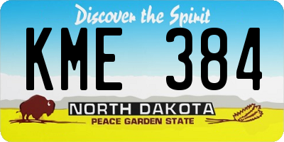 ND license plate KME384
