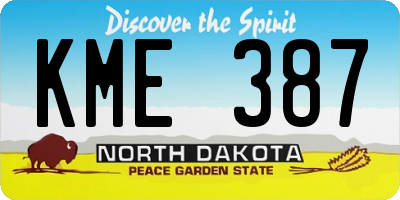ND license plate KME387