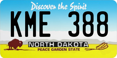 ND license plate KME388