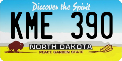 ND license plate KME390