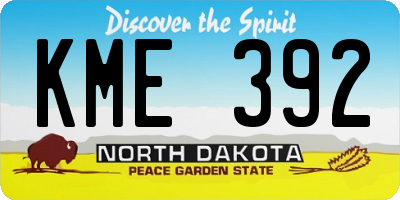 ND license plate KME392